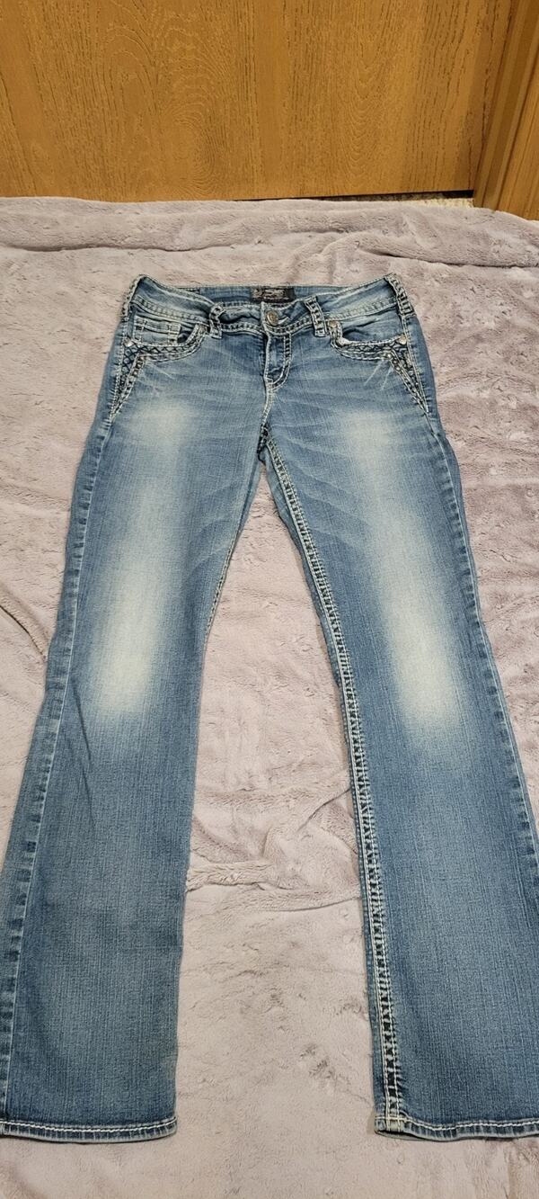 Silver Jeans Suki Mid Slim Boot Jeans Womens 29x33 Light Wash Denim Western